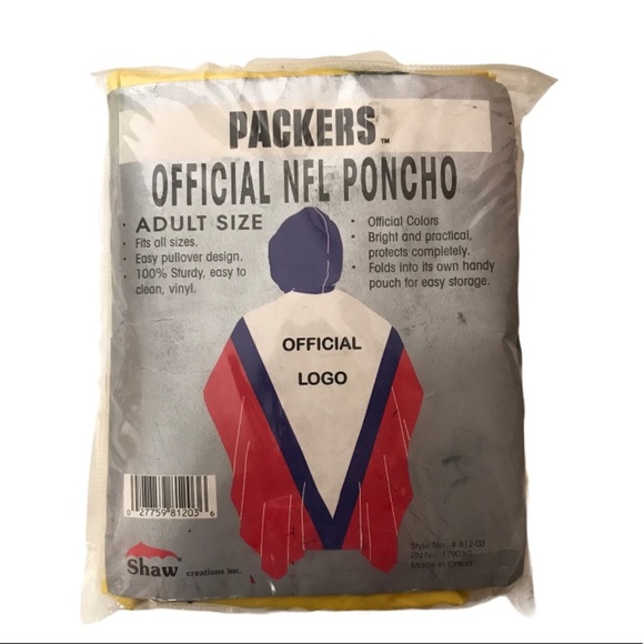 NWT Green Bay Packets Official NFL Licensed Poncho - Picture 5 of 13